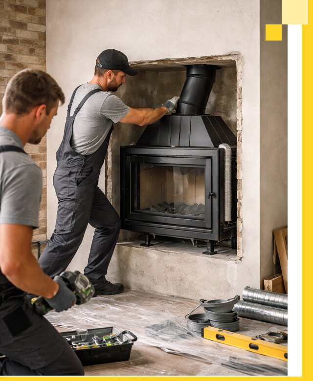Установка каминных топок в Одинцове: монтаж, подключение