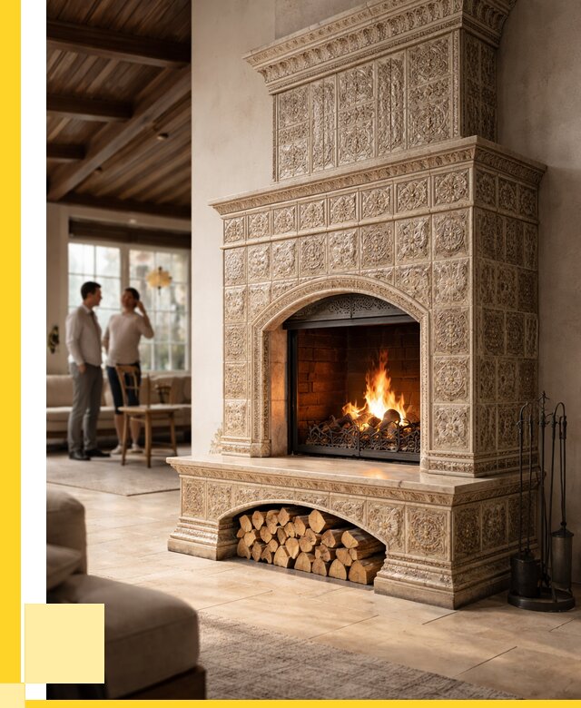 Купить изразцовый камин в Одинцове от 258900 р. | ЭриданДнц