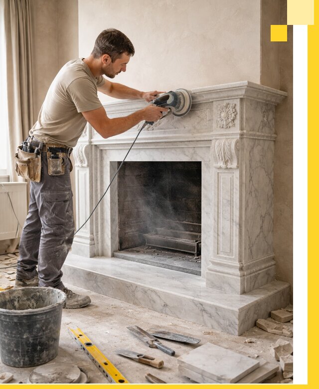 Изготовление и установка мраморных каминов в Одинцове под ключ