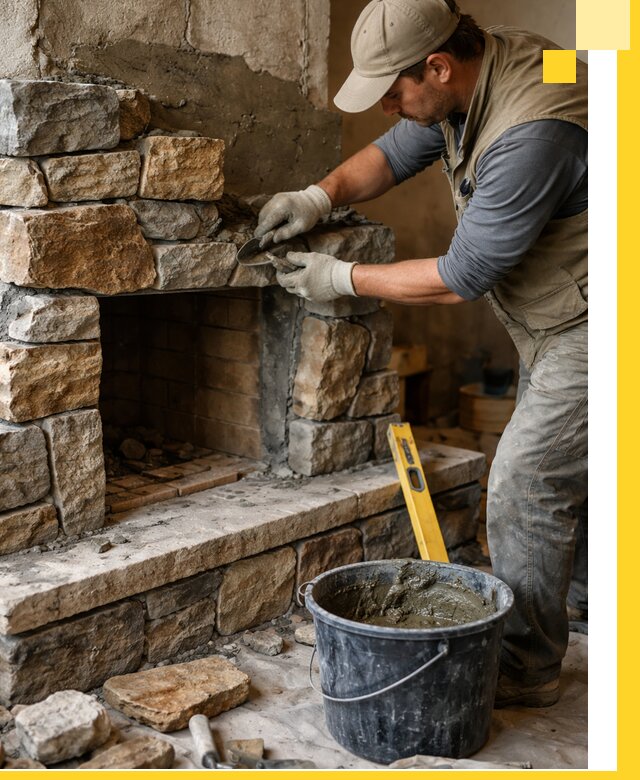 Изготовление и установка каменных каминов под ключ в Одинцове