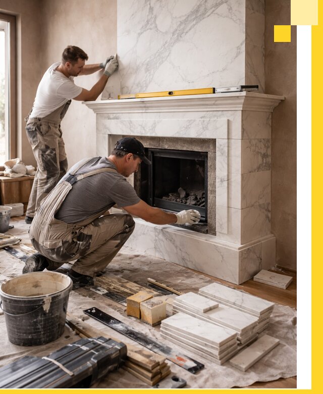 Отделка каминов в Одинцове качественные облицовочные работы