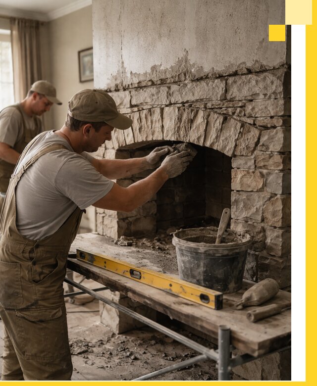 Изготовление каминов под ключ в Одинцове, монтаж и отделка