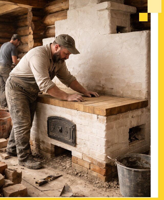 Проектирование и установка русской печи с лежанкой в Одинцове