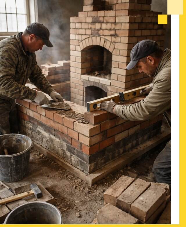 Изготовление и монтаж печей и каминов из кирпича в Одинцове