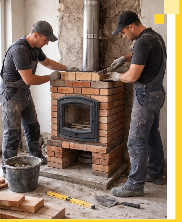 Монтаж печи камина под ключ в Одинцове с гарантией и пусконаладкой