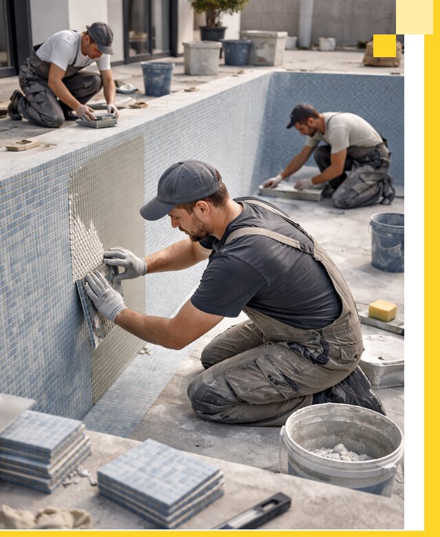 Облицовка бассейнов в Одинцове плитка мозаика гидроизоляция