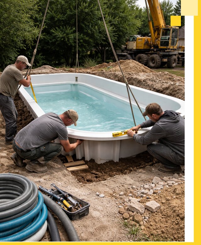 Установка и монтаж композитных бассейнов под ключ в Одинцове