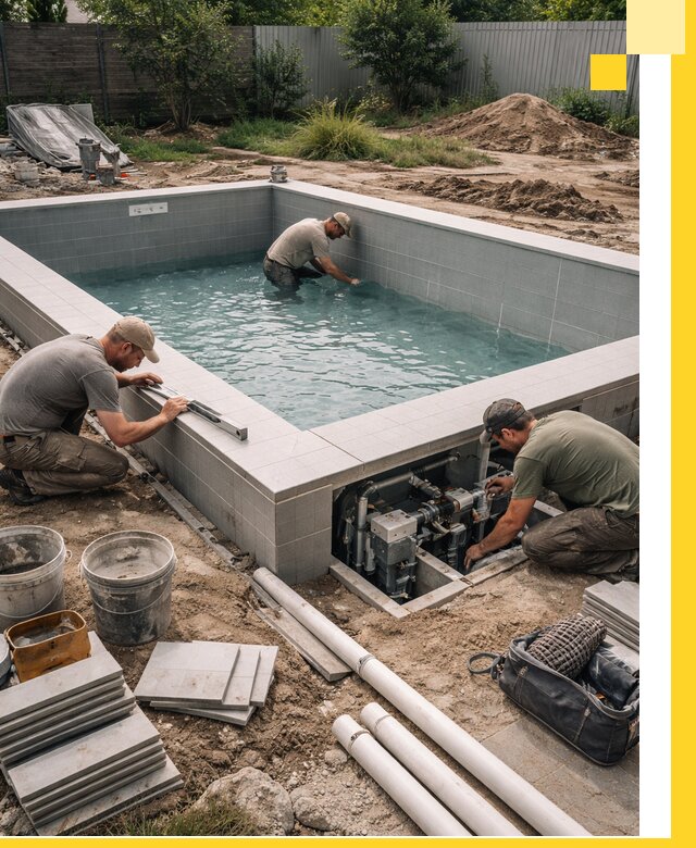 Строительство и монтаж бассейнов для дачи под ключ в Одинцове