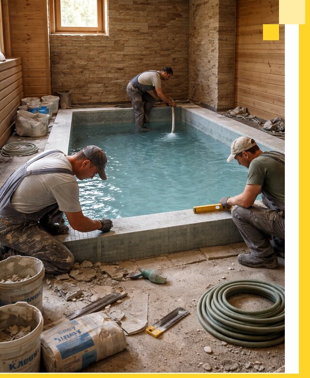 Проектирование и строительство бассейнов для бани в Одинцове