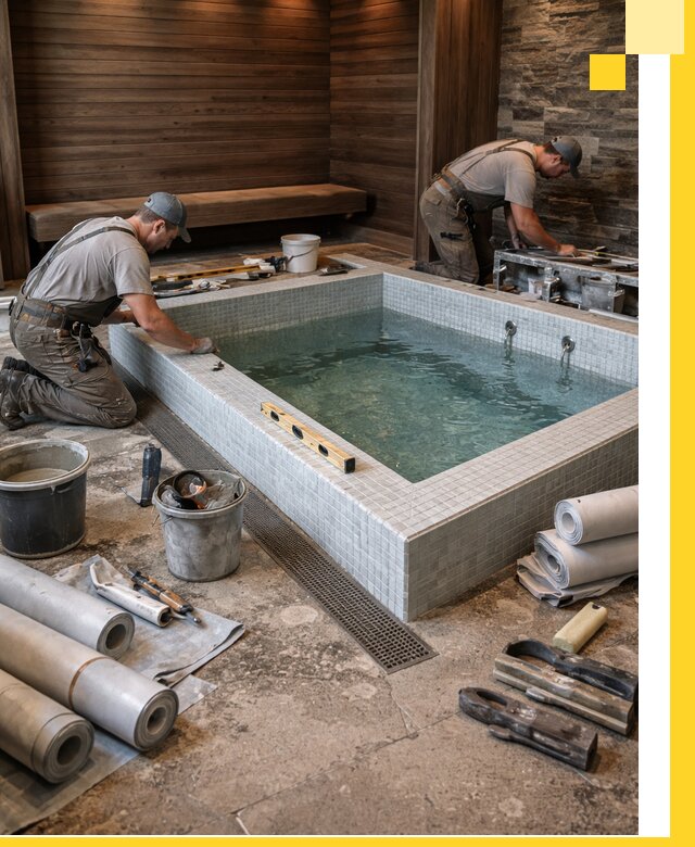 Установка и строительство бассейнов для сауны в Одинцове