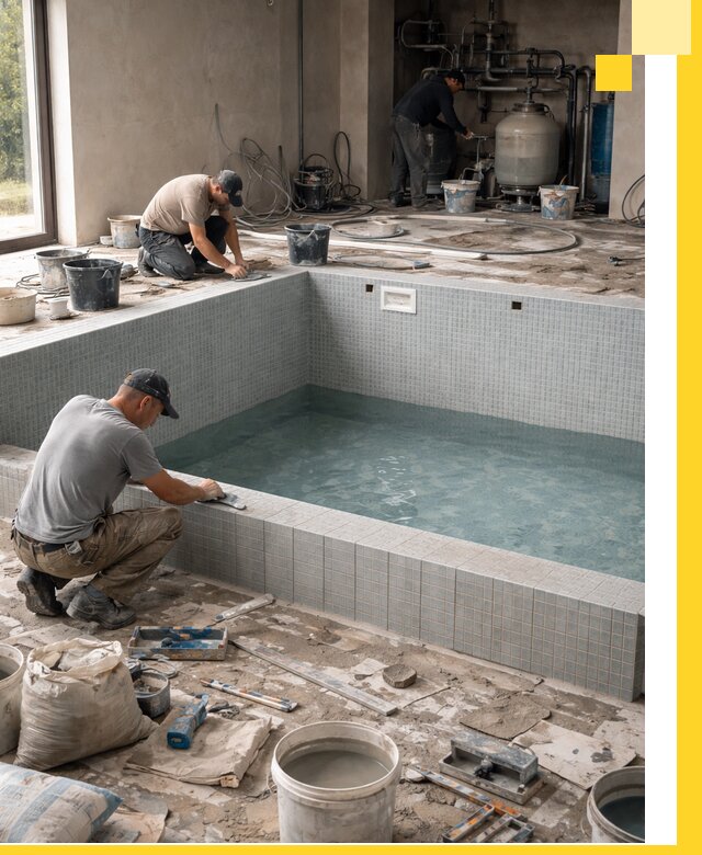 Строительство и монтаж бассейнов в помещении в Одинцове