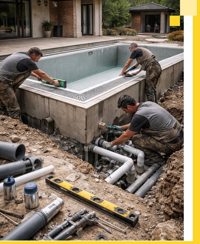 Строительство переливных бассейнов в Одинцове под ключ