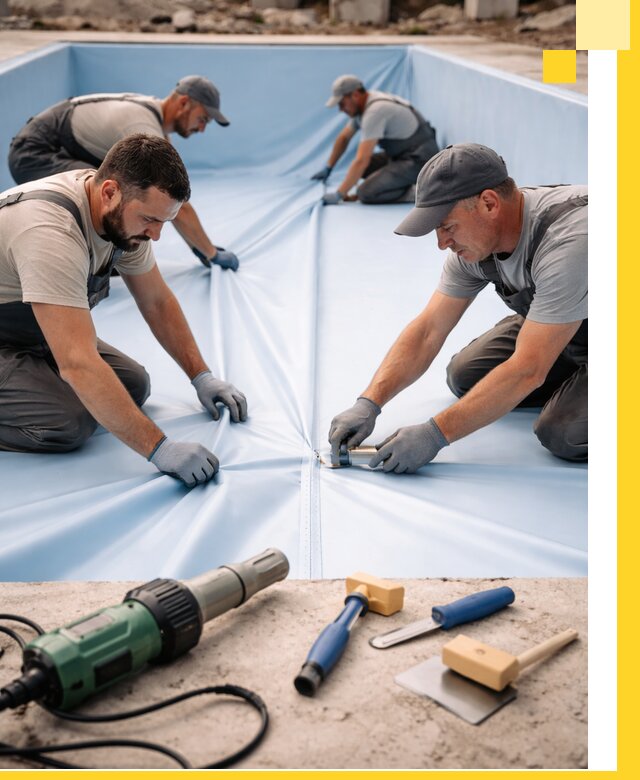 ПВХ пленка для бассейнов с монтажом и гарантией в Одинцове