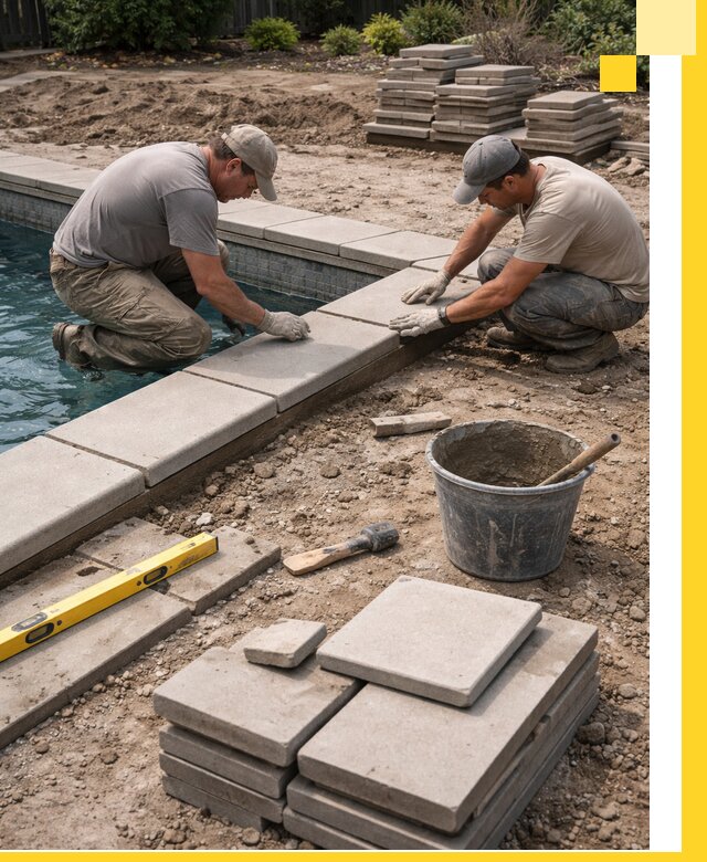 Установка и изготовление копингового камня для бассейнов в Одинцове