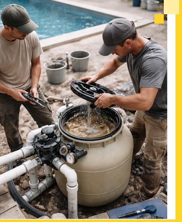 Установка и обслуживание песочных фильтров для бассейнов в Одинцове