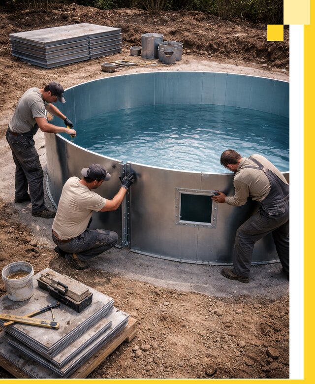 Круглые бассейны под ключ в Одинцове проектирование и монтаж