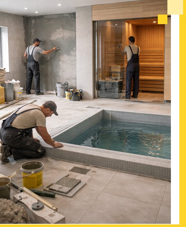 Проектирование и строительство сауны с бассейном в Одинцове