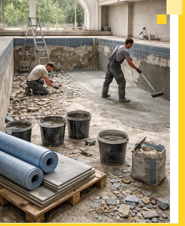 Реконструкция бассейнов в Одинцове: ремонт, гидроизоляция