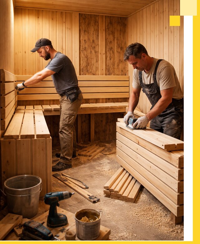 Профессиональный комплексный ремонт саун под ключ в Одинцове