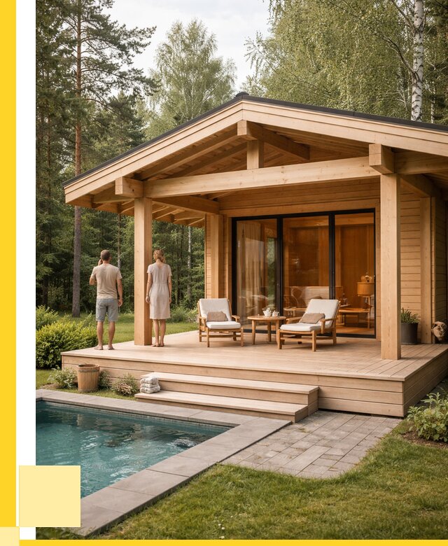 Бани с террасой под ключ в Одинцове от 621360 р. | ЭриданДнц