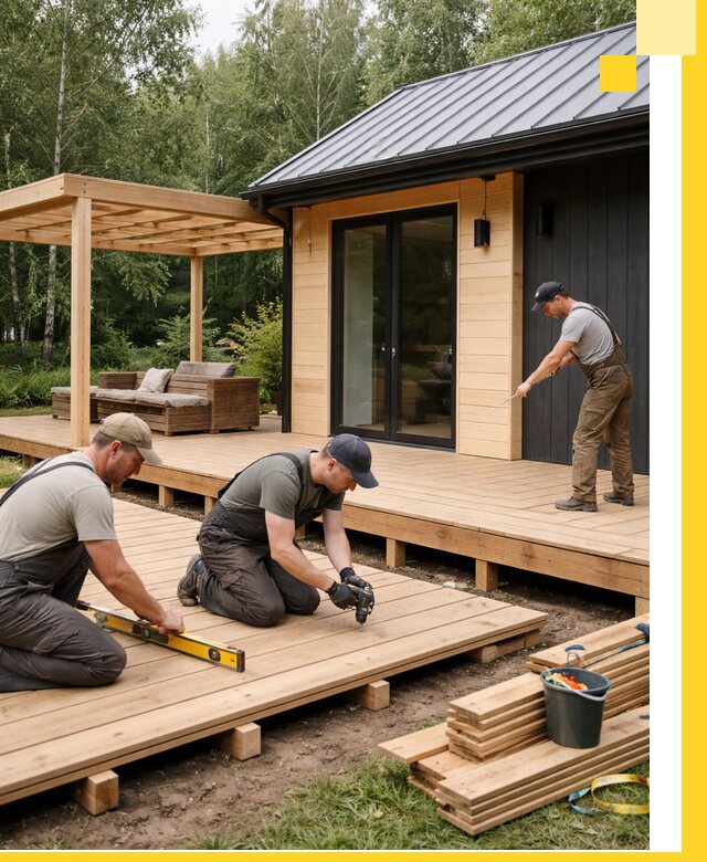 Строительство бань с террасой и бассейном под ключ в Одинцове