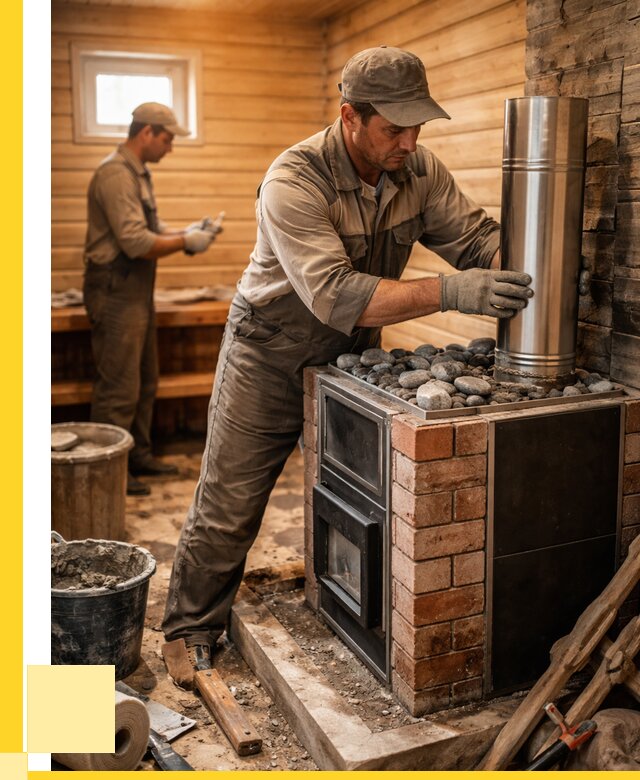 Монтаж печи в бане под ключ в Одинцове от 20712 р. | ЭриданДнц