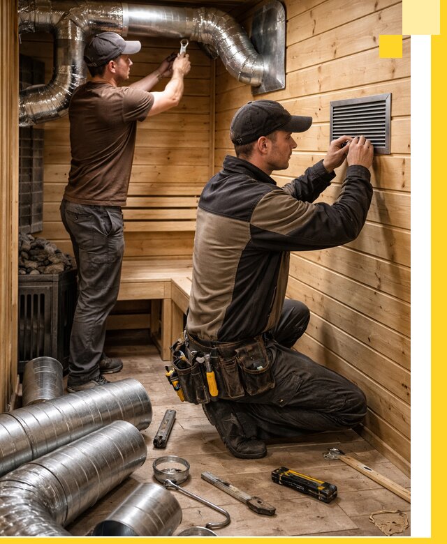 Проектирование и монтаж вентиляции бани в Одинцове под ключ