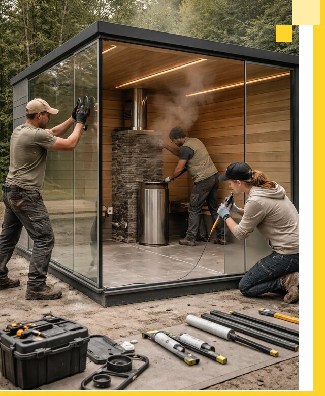 Проектирование и строительство стеклянных бань в Одинцове