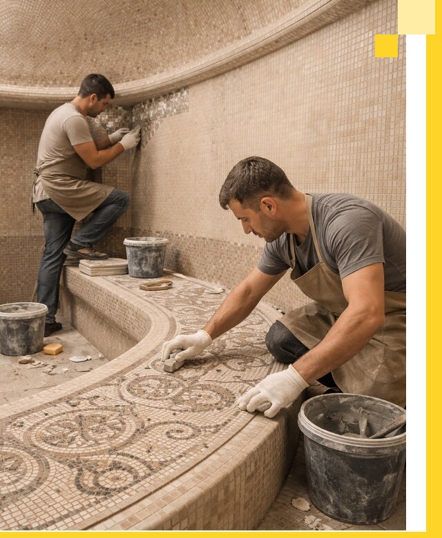 Плитка для хамама в Одинцове, укладка, подбор и поставка